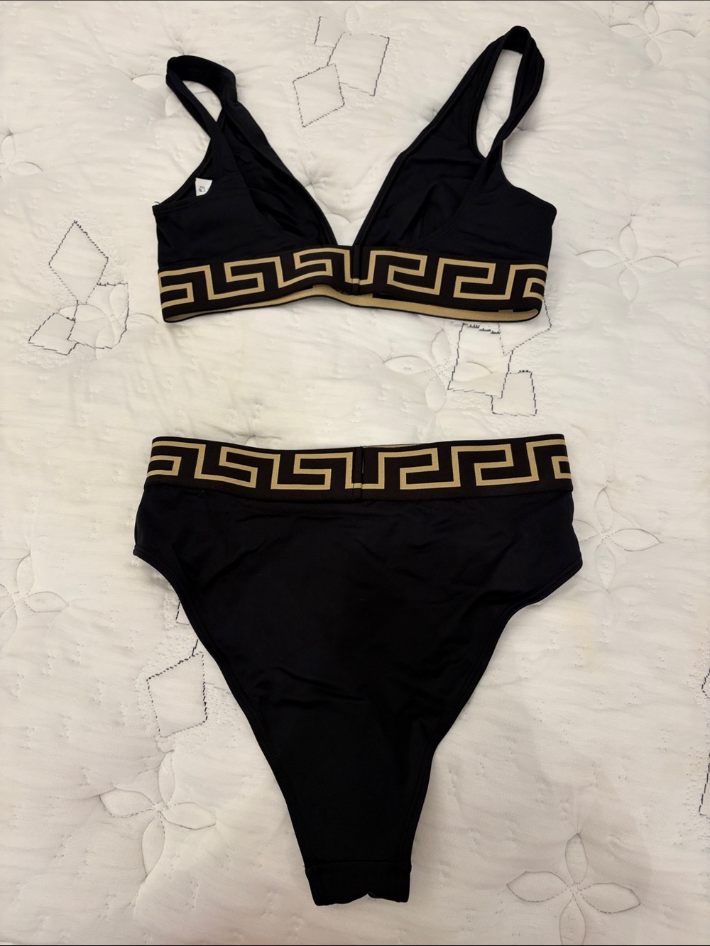 Versace Black & Gold Logo-Trim Bikini Set - Picture 2 of 2